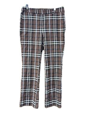 Jules & Leopold Brown Plaid women’s Dress Pants Classic Straight Fit Fall Large